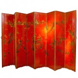 HERO CONSUME CHINOISERIE RED LACQUER AND GOLD SCREEN (20th C)