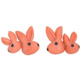 HERO CONSUME ITALIAN 18K GOLD HAND CARVED CORAL RABBIT CUFFLINKS