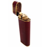 HERO CONSUME 18k Gold and Burgundy Enamel Cartier Pocket Lighter