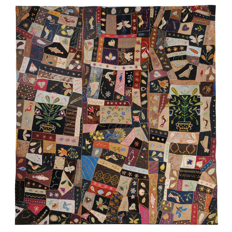 HERO CONSUME A MASTERPIECE CRAZY QUILT 1870-1890