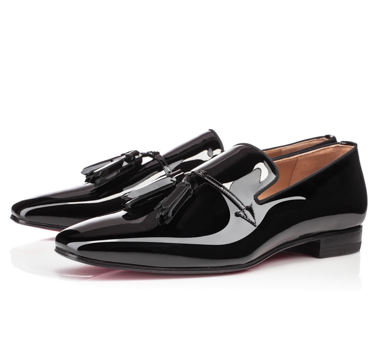 HERO CONSUME CHRISTIAN LOUBOUTIN PATENT TASSLE LOAFTERS
