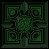 HERO CONSUME SOLANGE AZAGURY-PATRIDGE SQUARE GREEN HYPNOTIC RUG
