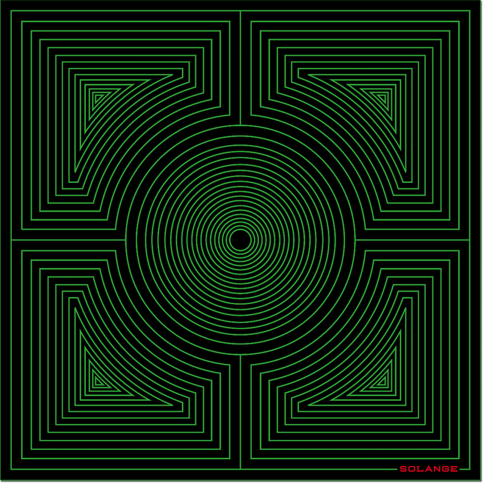 HERO CONSUME SOLANGE AZAGURY-PATRIDGE SQUARE GREEN HYPNOTIC RUG
