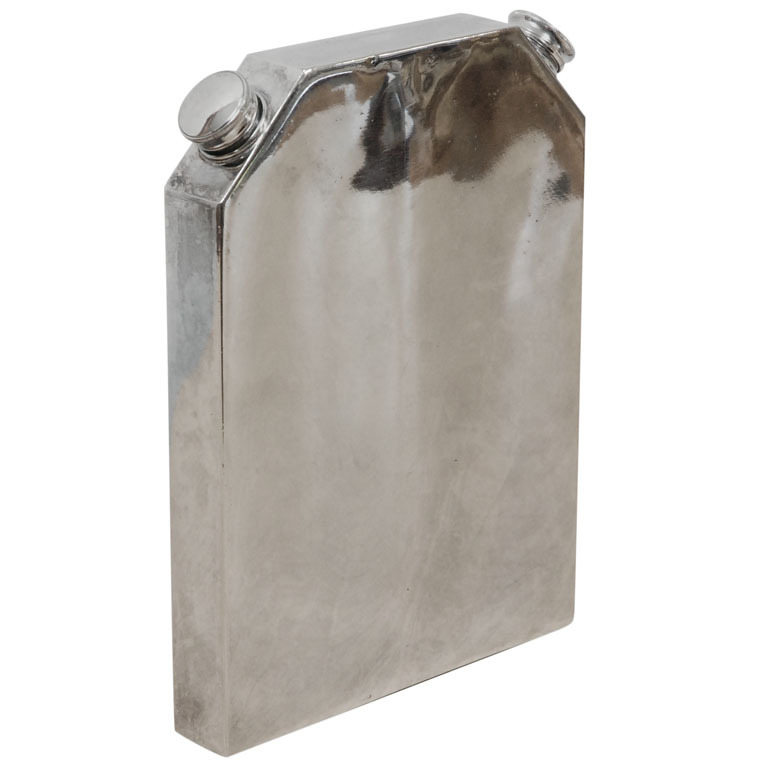 HERO CONSUME Vintage British Silver Plated Double Flask with Stamp